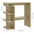 Mesa bar estante almacenaje contrachapada roble 100x50x101,5