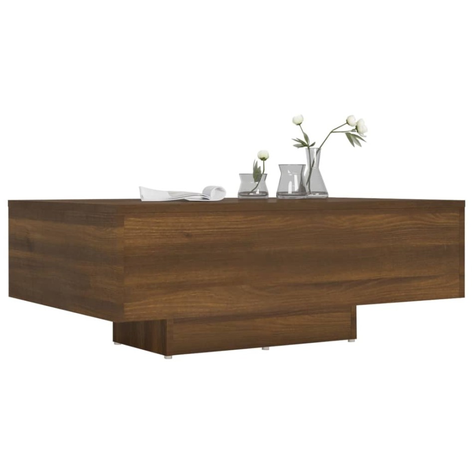 Mesa de centro madera de ingeniería roble marrón 85x55x31
