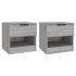 Mesitas de noche 2 uds madera contrachapada gris
