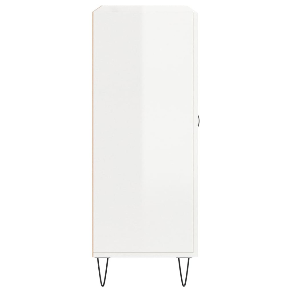 Aparador de madera contrachapada blanco brillante 69,5x34x90