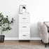 Aparador de madera contrachapada blanco brillante 34,5x34x90