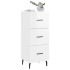 Aparador de madera contrachapada blanco brillante 34,5x34x90