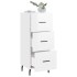 Aparador de madera contrachapada blanco brillante 34,5x34x90