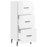 Aparador de madera contrachapada blanco brillante 34,5x34x90