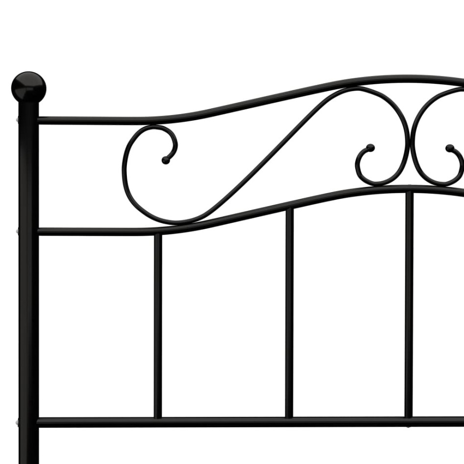 Estructura de cama de metal negro 120x200