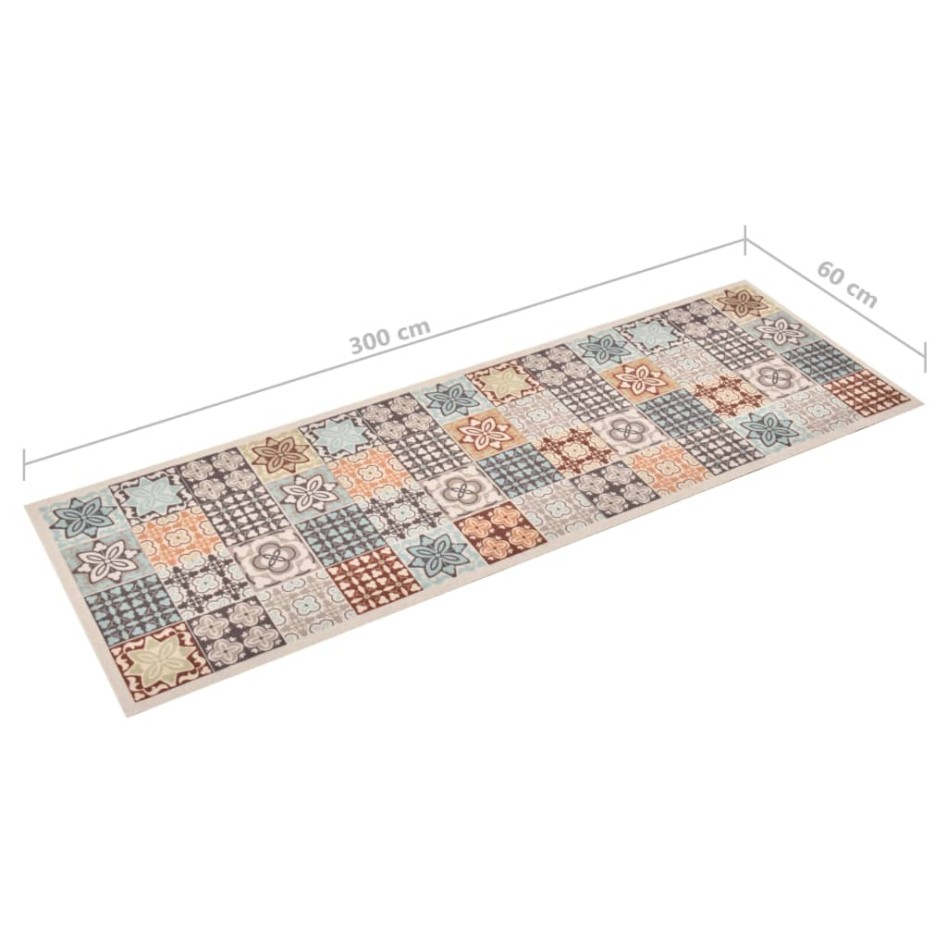 Alfombra de cocina lavable mosaico de colores 60x300