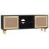 Mueble para TV madera maciza pino y ratán natural 105x30x40