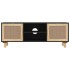 Mueble para TV madera maciza pino y ratán natural 105x30x40