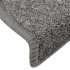 Alfombras de peldaños de escalera 15 uds gris oscuro 65x24x4