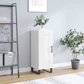 Aparador de madera contrachapada blanco brillante 34,5x34x90