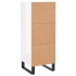 Aparador de madera contrachapada blanco brillante 34,5x34x90