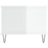 Mesa de centro madera contrachapada blanco brillo 90x50x40