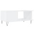 Mesa de centro madera contrachapada blanco brillo 90x50x40