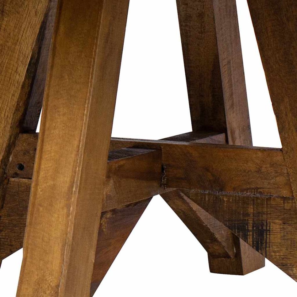 Mesa de centro de madera maciza reciclada blanco 60x45