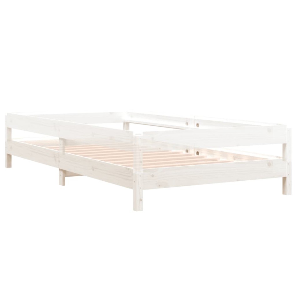 Cama apilable de madera pino maciza blanco 80x200