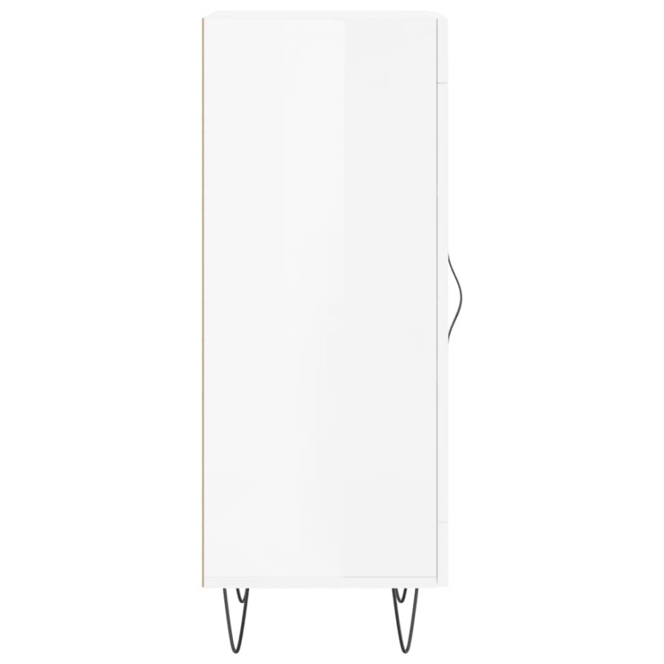 Aparador de madera contrachapada blanco brillante 34,5x34x90