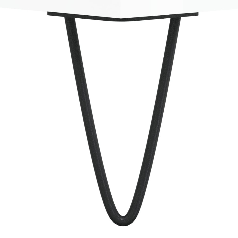 Aparador de madera contrachapada blanco brillante 34,5x34x90