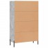 Aparador alto madera de ingeniería gris hormigón 69,5x31x115