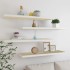 Estante flotante pared 4 uds MDF roble y blanco 120x23,5x3,8