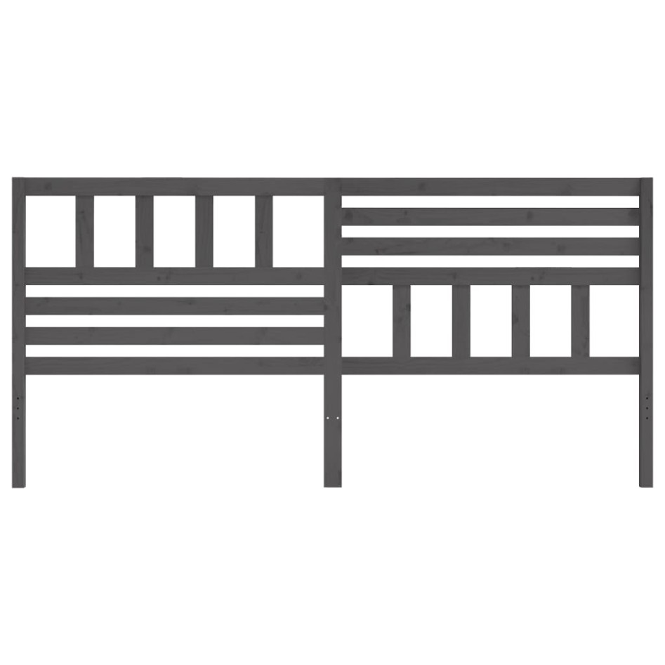 Cabecero de cama madera maciza de pino gris 206x4x100