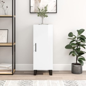 Aparador de madera contrachapada blanco brillante 34,5x34x90