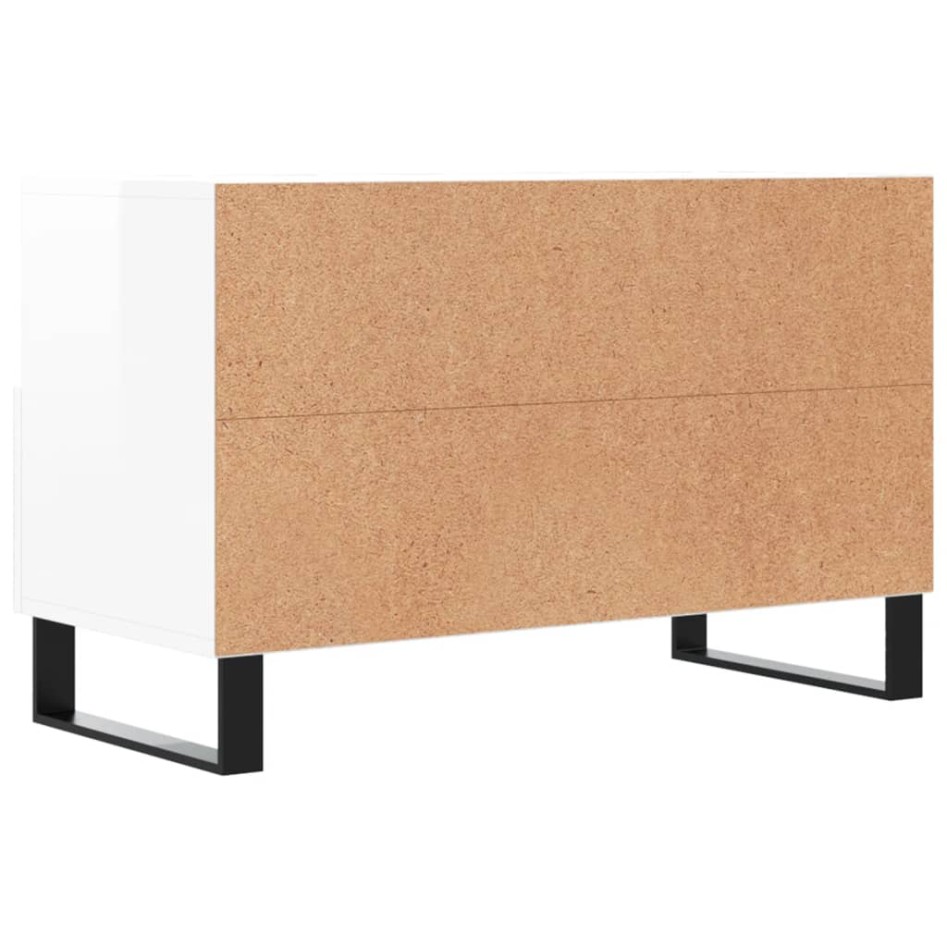 Mueble de TV madera contrachapada blanco brillo 80x36x50