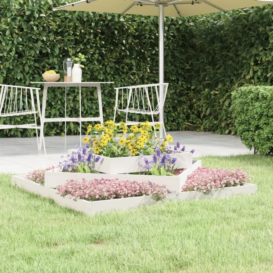 Jardinera madera maciza de pino blanco 112x112x27