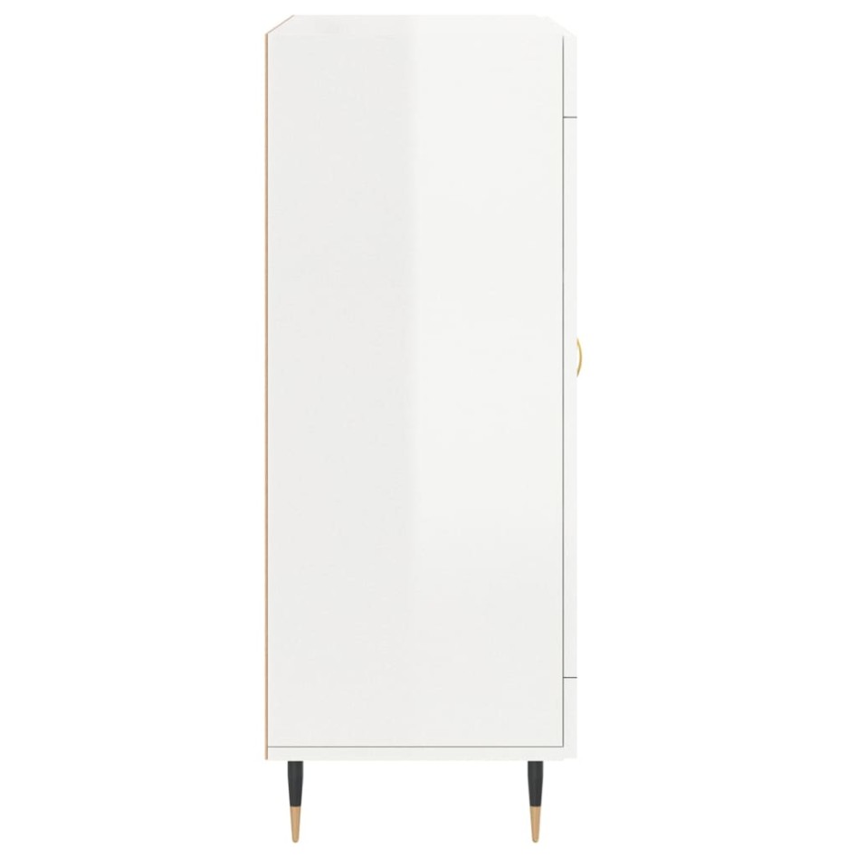 Aparador de madera contrachapada blanco brillante 69,5x34x90