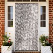 Cortina mosquitera chenilla gris taupe y blanco 100x220 cm