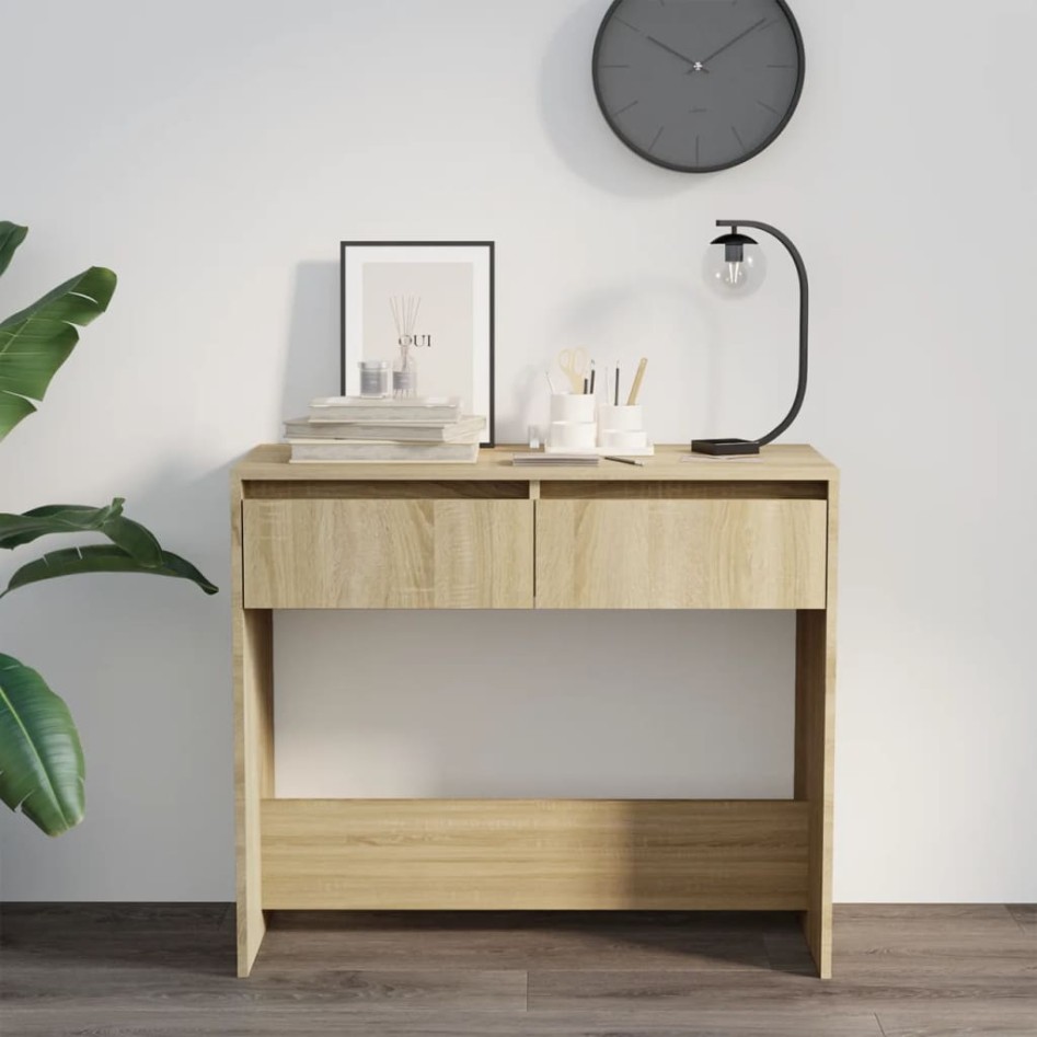 Mesa consola de madera contrachapada roble Sonoma 89x41x76,5