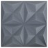 Paneles de pared 3D 24 unidades gris origami 6 m² 50x50