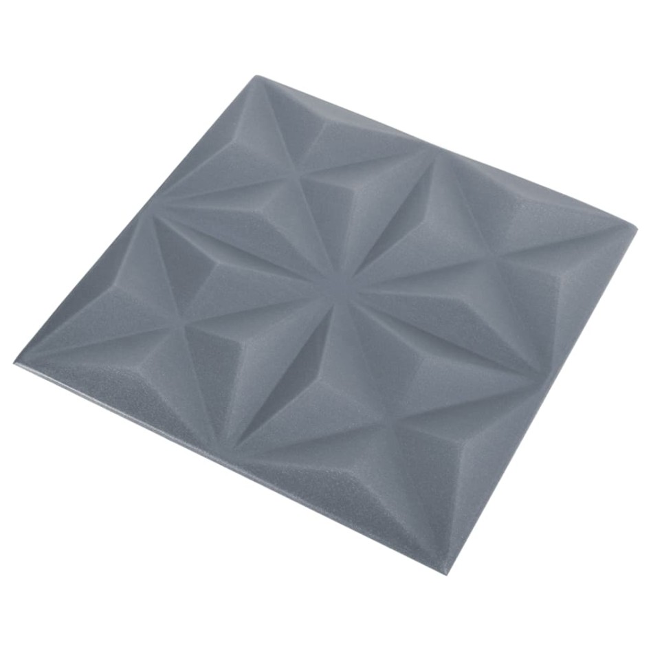 Paneles de pared 3D 24 unidades gris origami 6 m² 50x50