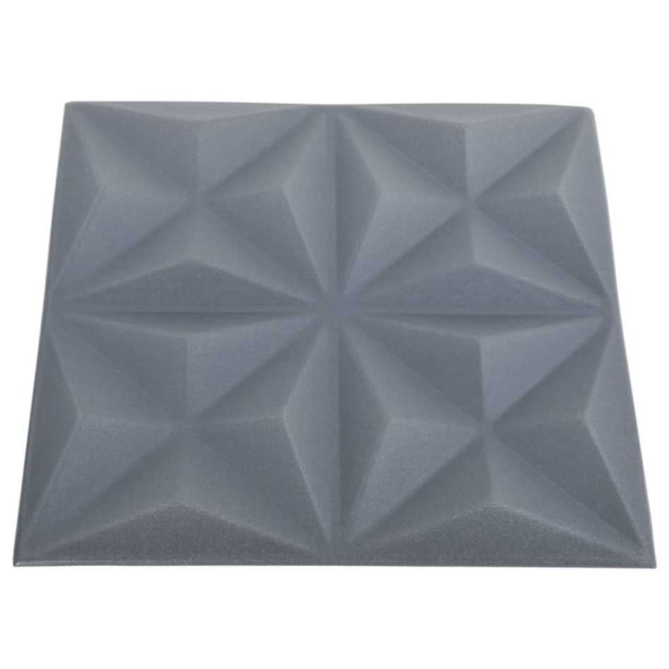 Paneles de pared 3D 24 unidades gris origami 6 m² 50x50