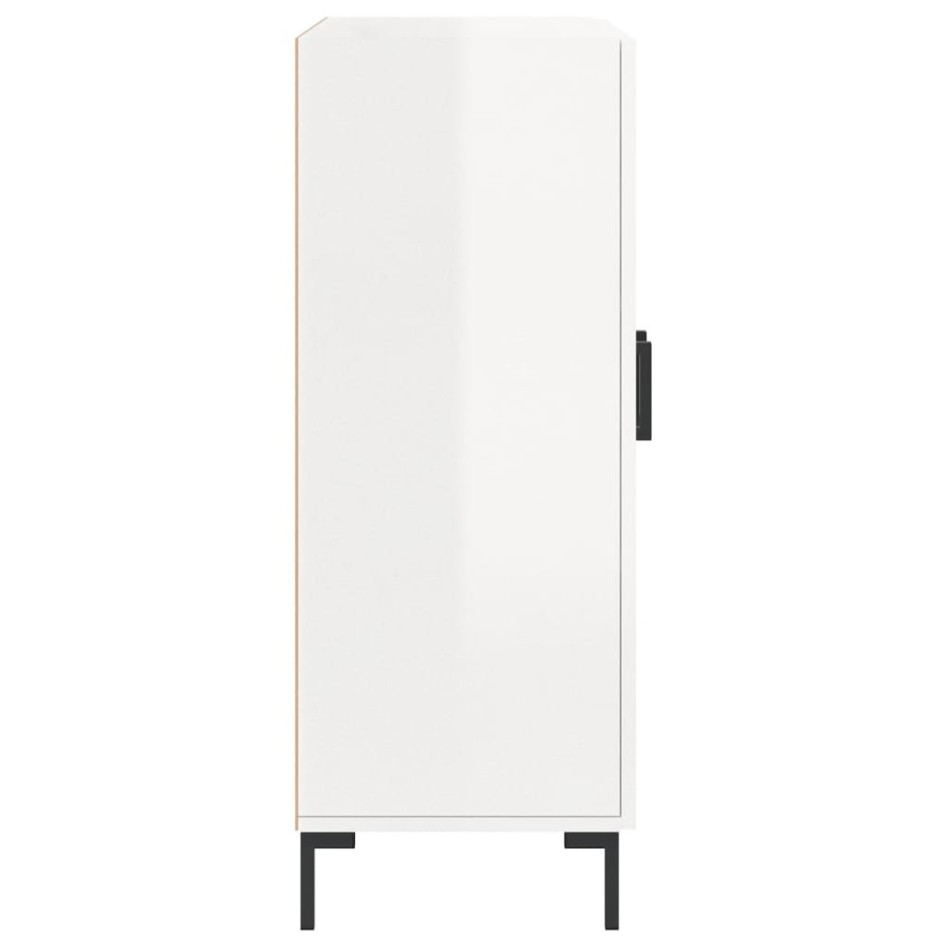 Aparador de madera contrachapada blanco brillante 69,5x34x90