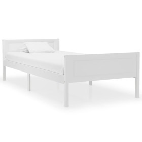 Estructura de cama de madera maciza de pino blanca 100x200