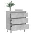 Aparador de madera contrachapada gris hormigón 60x35x70