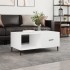 Mesa de centro madera contrachapada blanco brillo 90x50x40