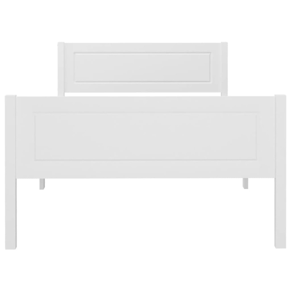 Estructura de cama de madera maciza de pino blanca 100x200