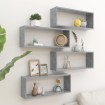 Estante cubo pared 4 uds madera ingeniería hormigón 60x15x23cm