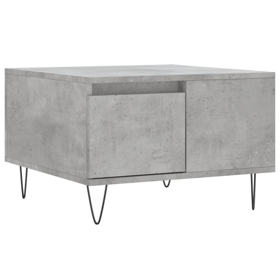Mesa de centro madera contrachapada gris hormigón 55x55x36,5