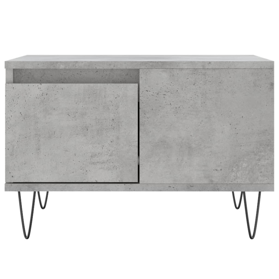Mesa de centro madera contrachapada gris hormigón 55x55x36,5