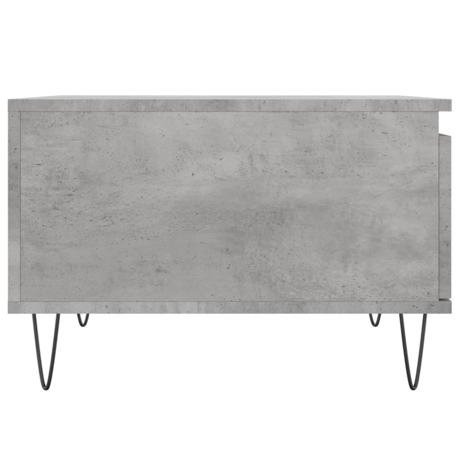 Mesa de centro madera contrachapada gris hormigón 55x55x36,5