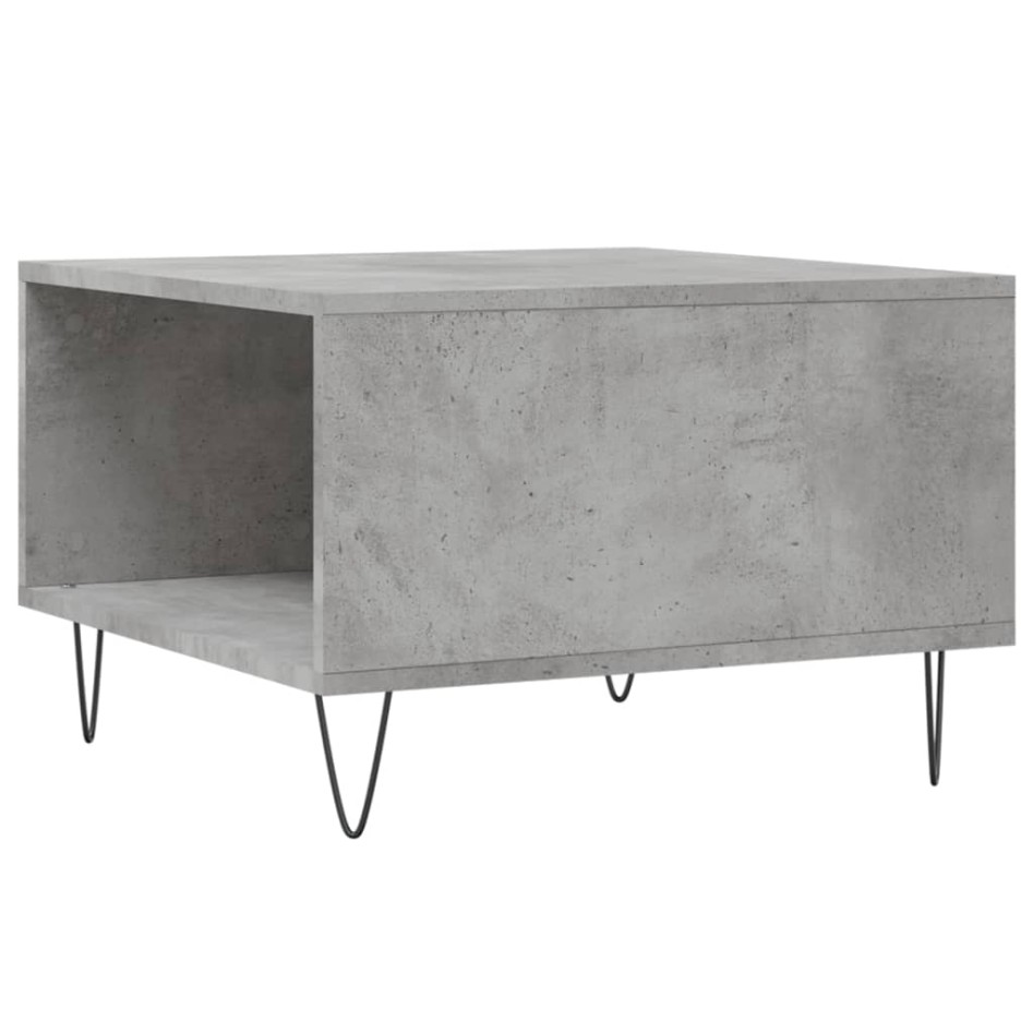 Mesa de centro madera contrachapada gris hormigón 55x55x36,5