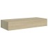 Estantes de pared con cajón 2 uds MDF roble 60x23,5x10