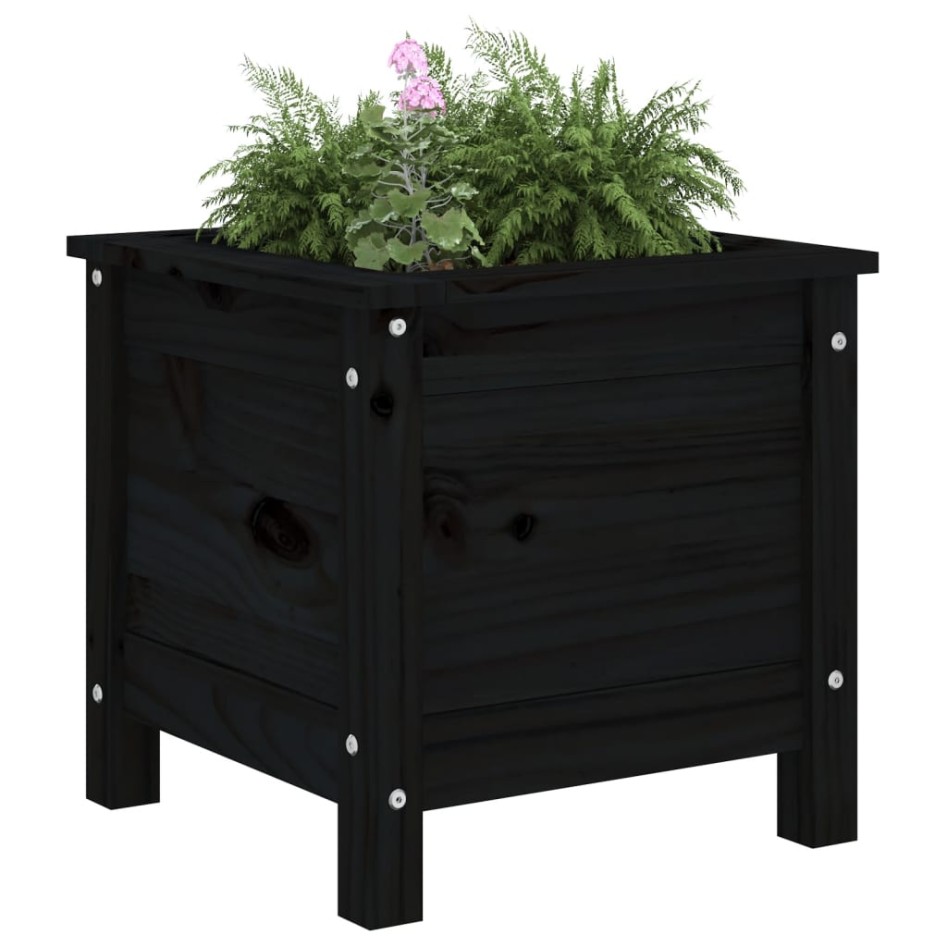 Jardinera madera maciza de pino negro 40x40x39