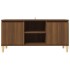 Mueble de TV patas madera maciza marrón roble 103,5x35x50