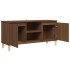 Mueble de TV patas madera maciza marrón roble 103,5x35x50