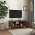 Mueble de TV patas madera maciza marrón roble 103,5x35x50