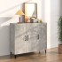 Aparador de madera de ingeniería gris hormigón 90x34x80