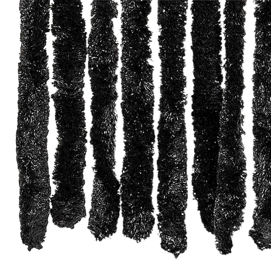 Cortina mosquitera de chenilla gris antracita 100x220